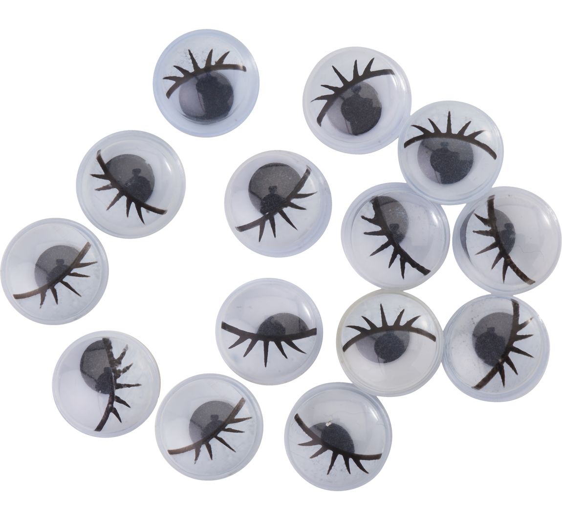 VBS Wackelaugen mit Wimpern - Ø 10 mm, 14 Stück