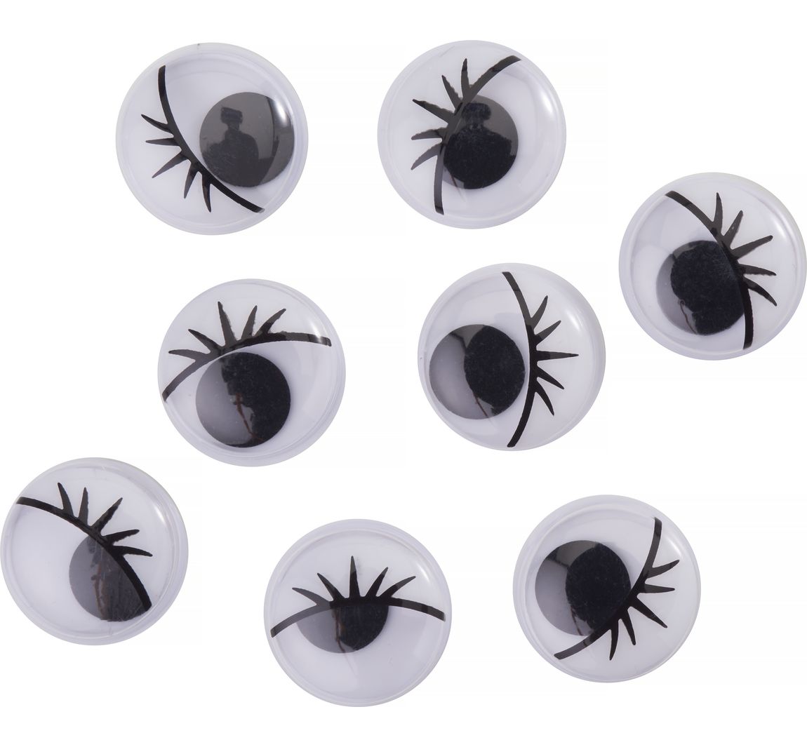 VBS Wackelaugen mit Wimpern - Ø 15 mm, 8 Stück