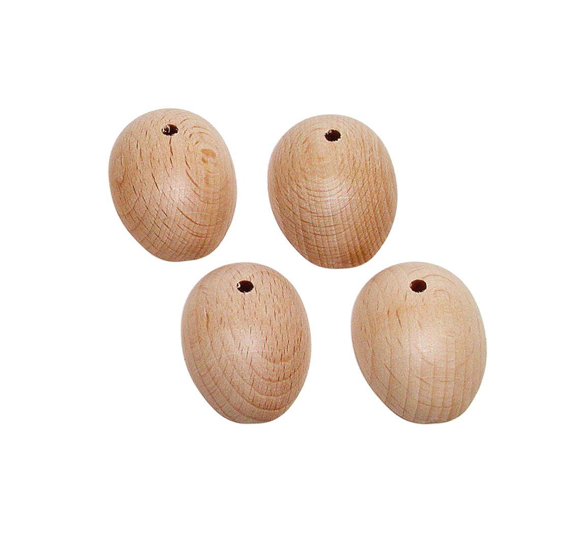 Holzfüße mit Bohrung, 4 Stück