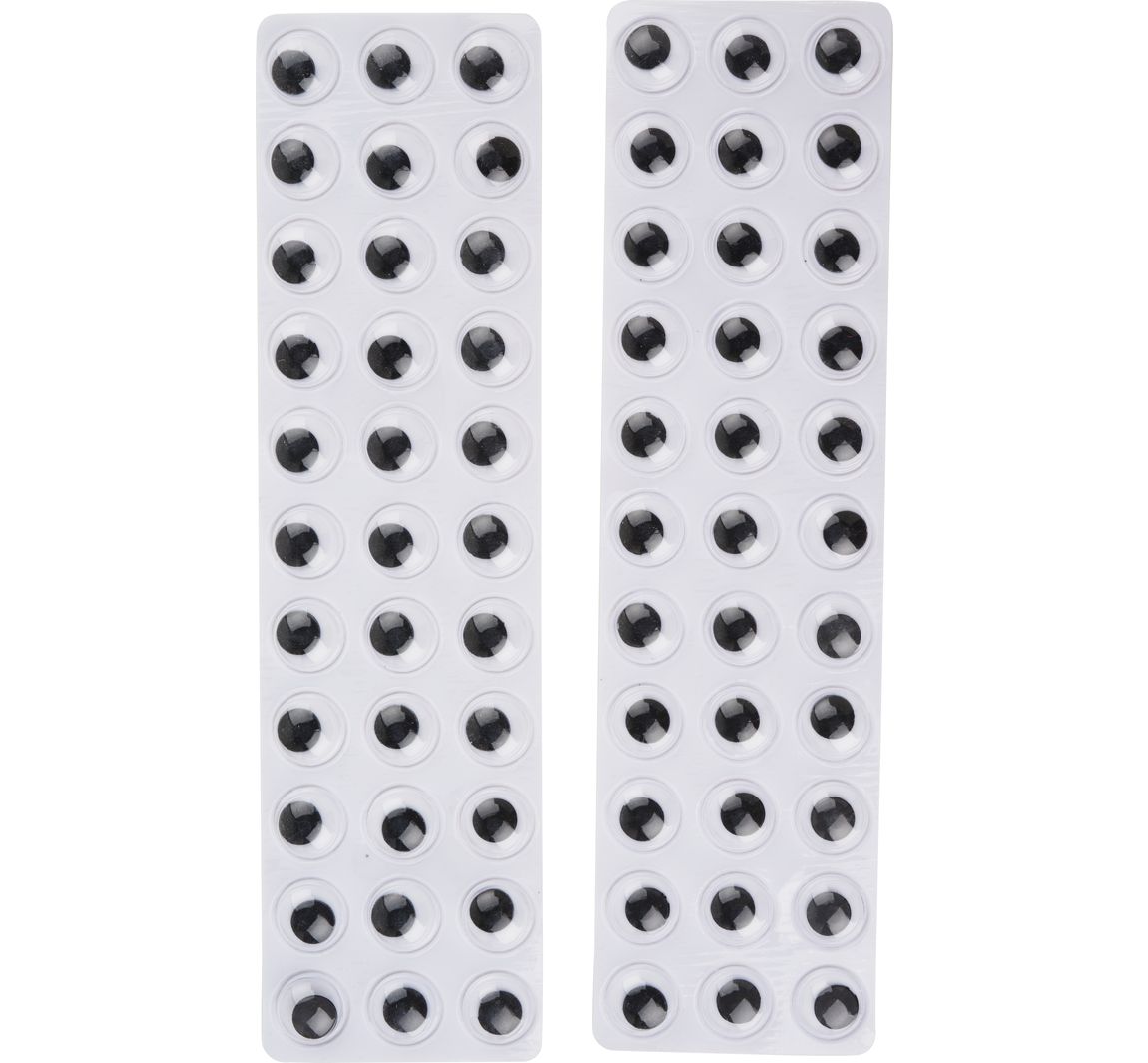 Wackelaugen selbstklebend "Rund" - 10 mm, 66 Stück
