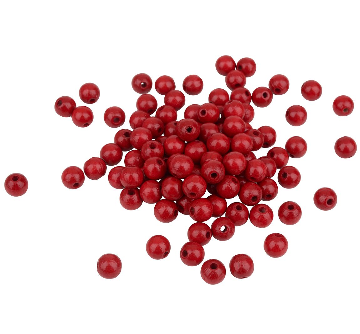 Holzperlen, Ø 8 mm, 85 Stück - Rot