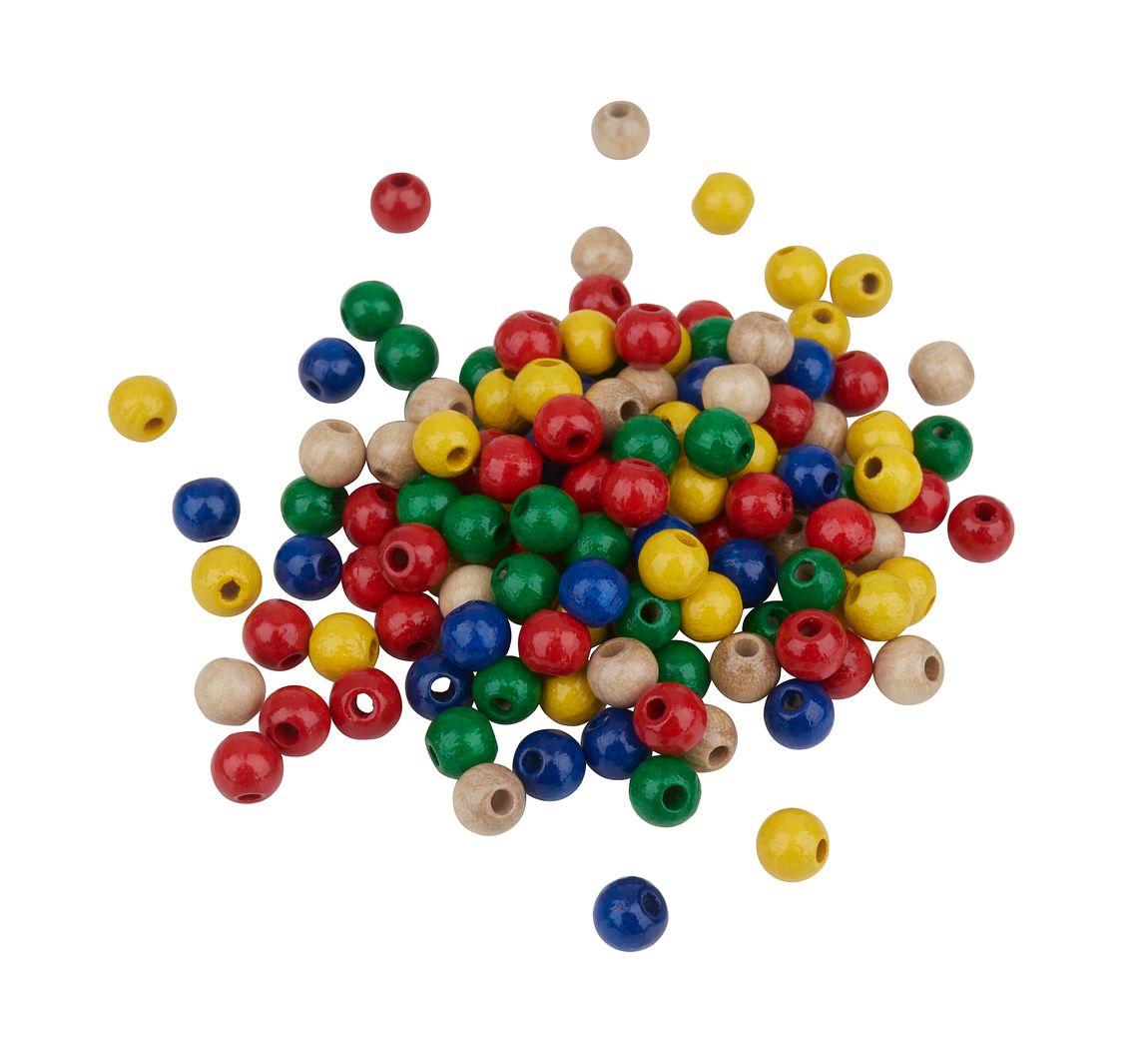 Knorr prandell Holzperlen, Ø 6mm, Ca. 125 Stück - Bunt