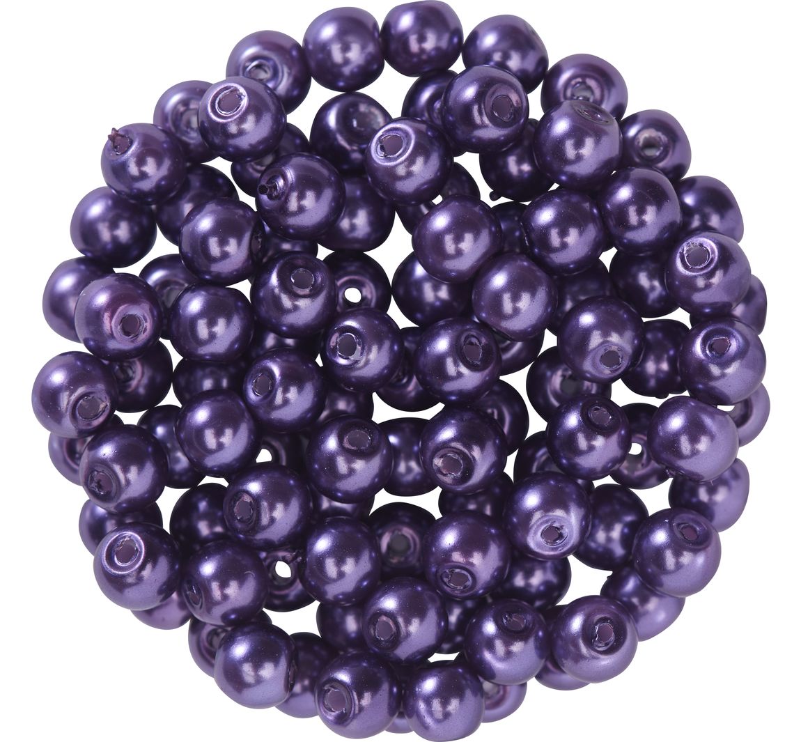 Glaswachsperlen, Ø 4 mm, 100 Stück - Lila