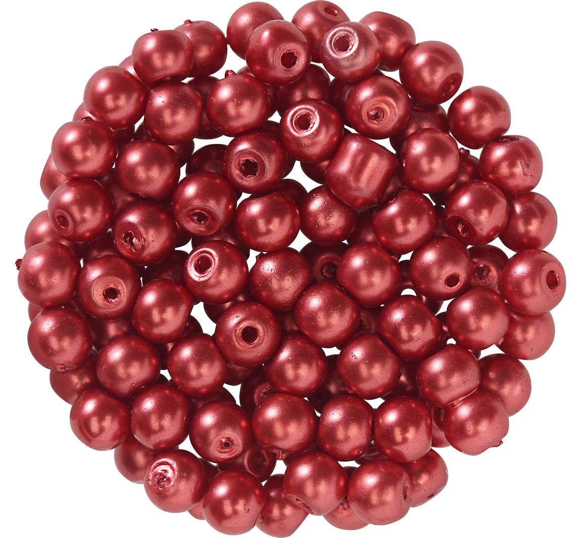 Glaswachsperlen, Ø 4 mm, 100 Stück - Hellrot