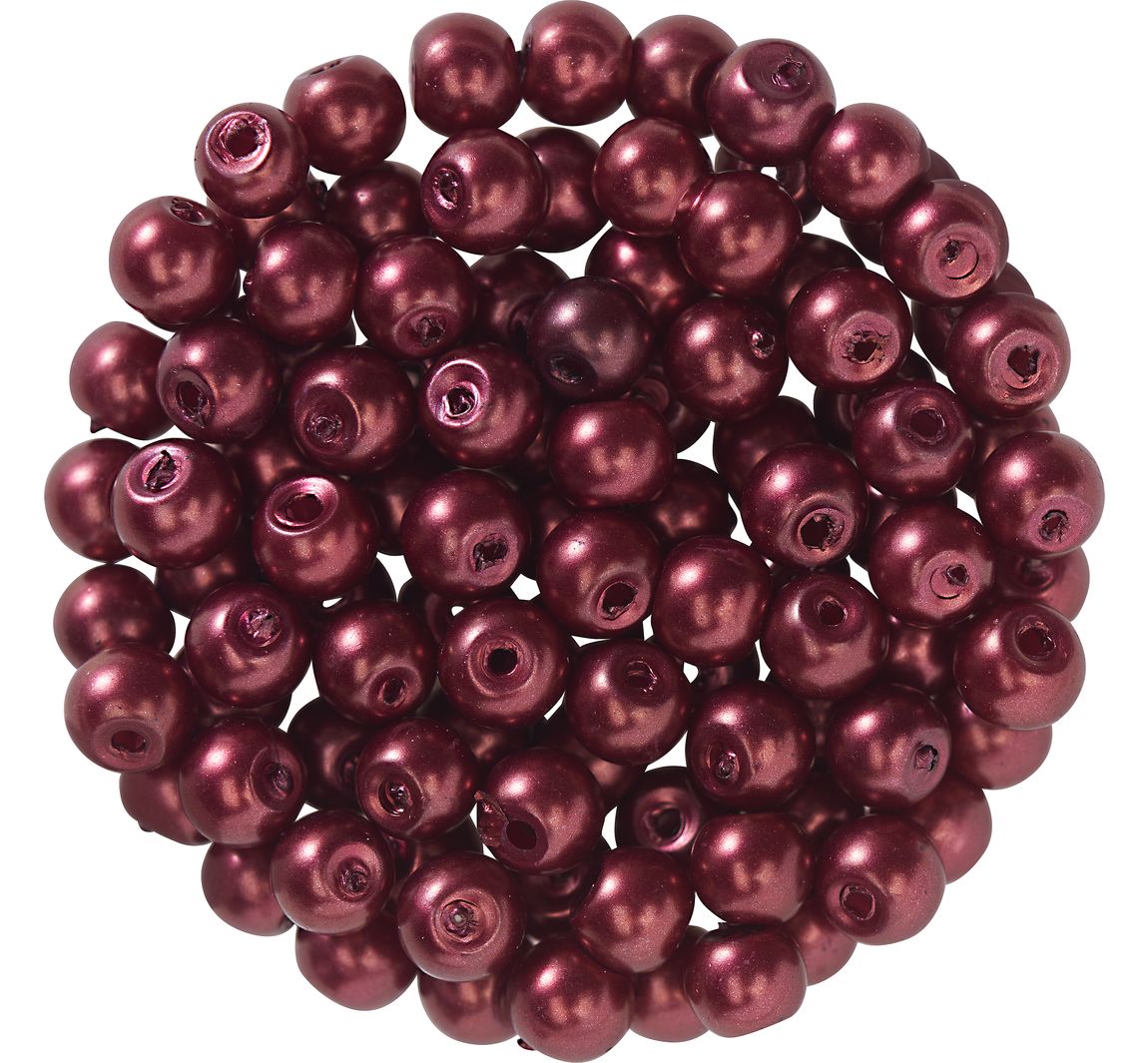 Glaswachsperlen, Ø 4 mm, 100 Stück - Dunkelrot
