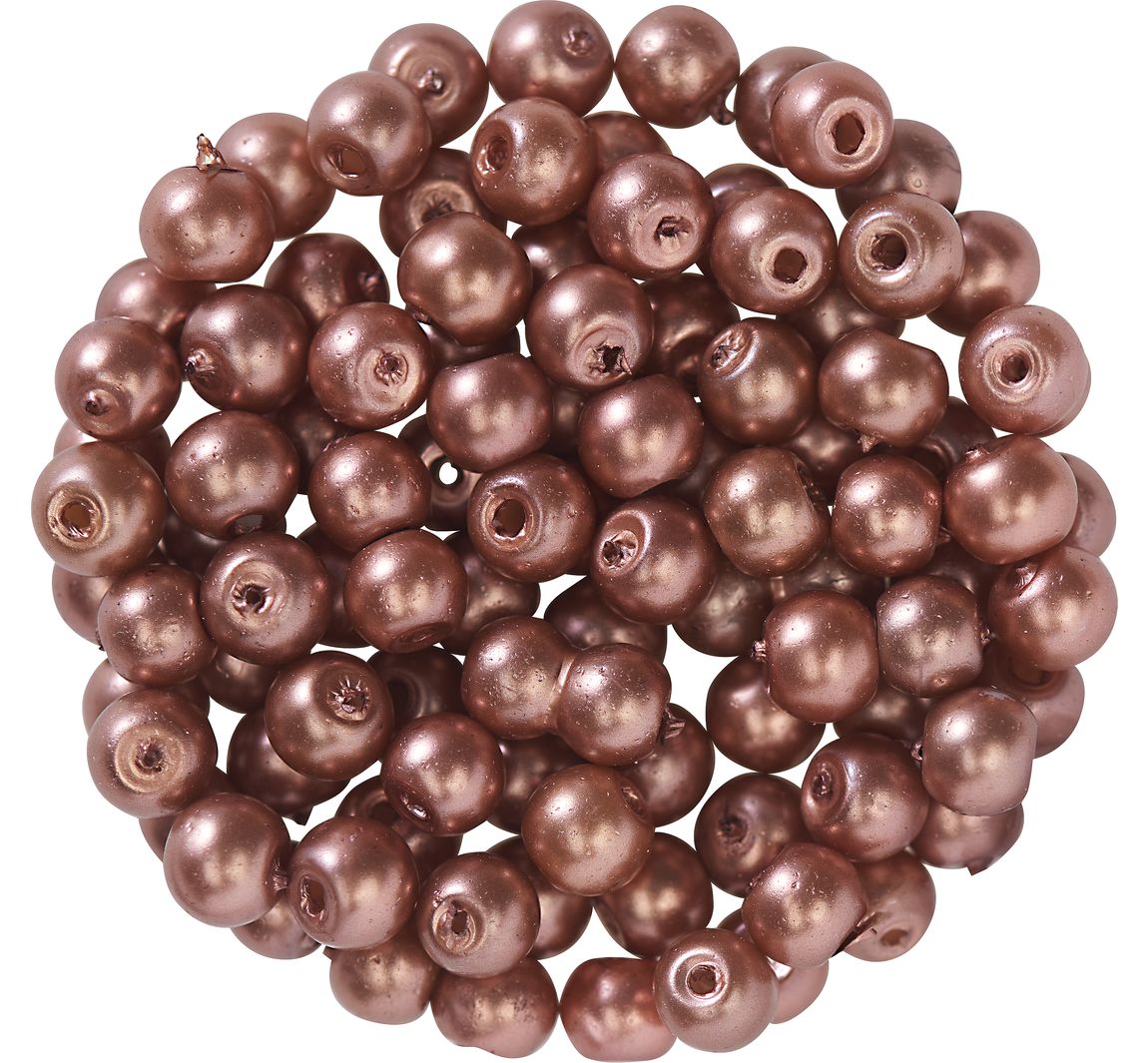 Glaswachsperlen, Ø 4 mm, 100 Stück - Hellbraun