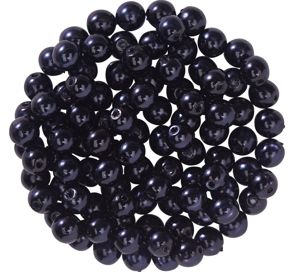 Glaswachsperlen, Ø 4 mm, 100 Stück - Schwarz
