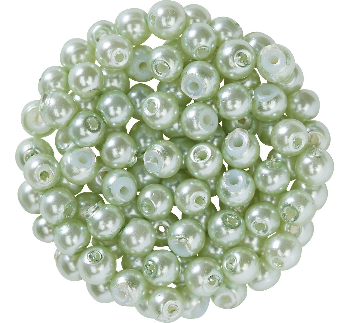 Glaswachsperlen, Ø 4 mm, 100 Stück - Hellgrün