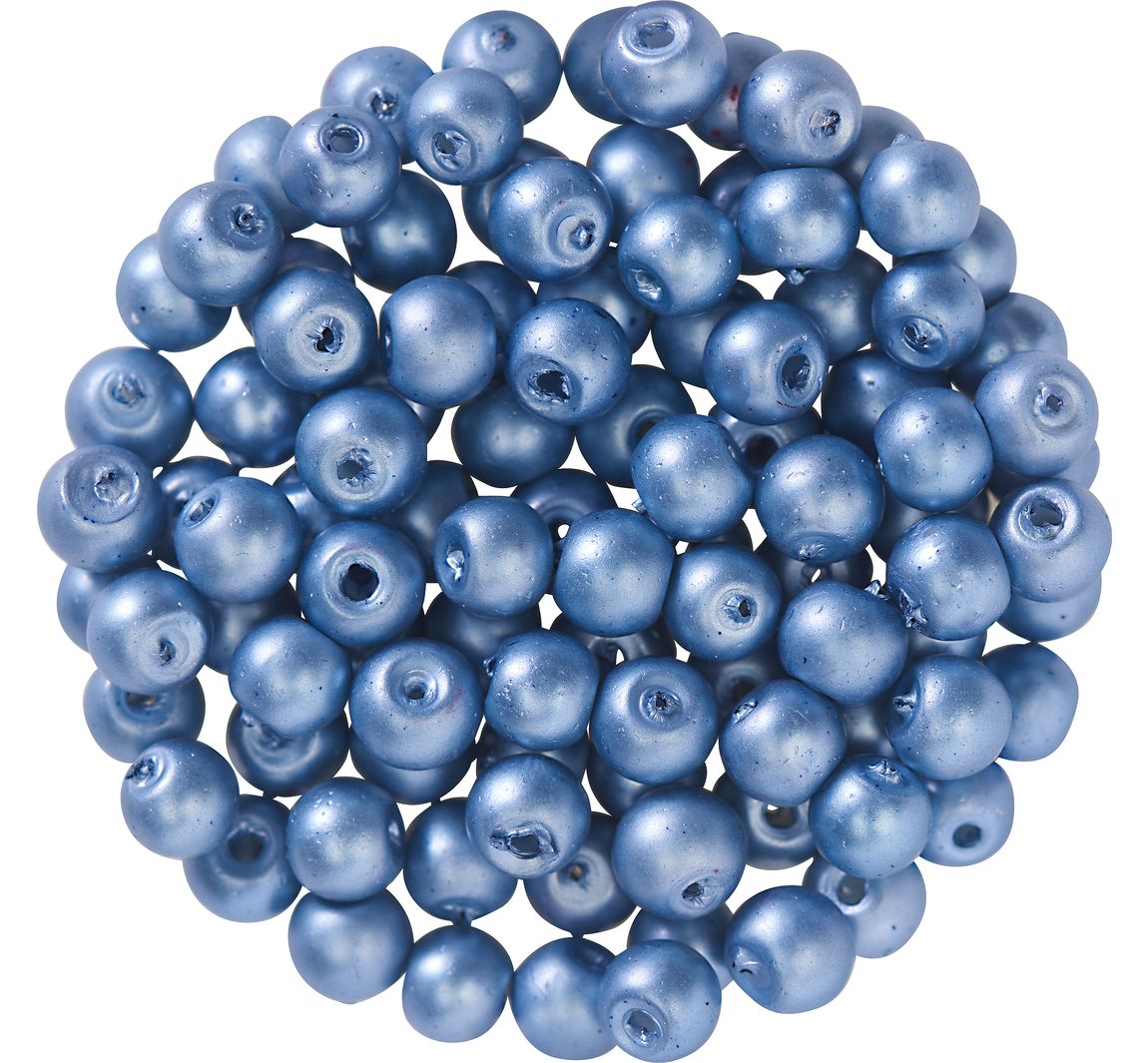 Glaswachsperlen, Ø 4 mm, 100 Stück - Hellblau