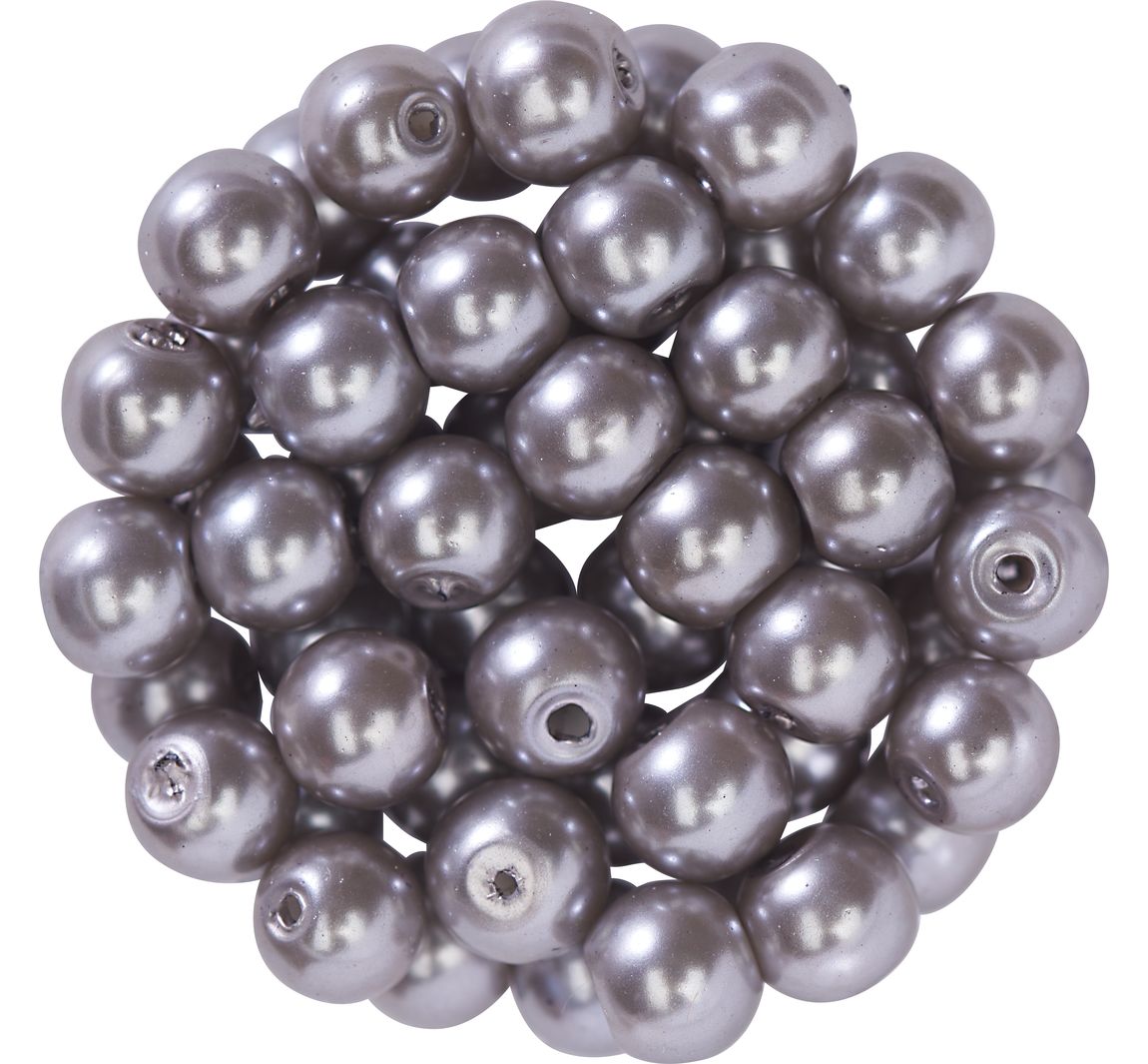 Glaswachsperlen, Ø 6 mm, 55 Stück - Dunkelgrau