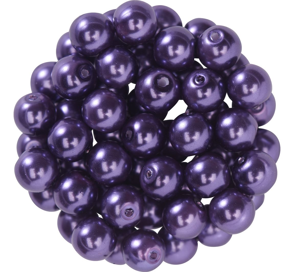 Glaswachsperlen, Ø 6 mm, 55 Stück - Lila