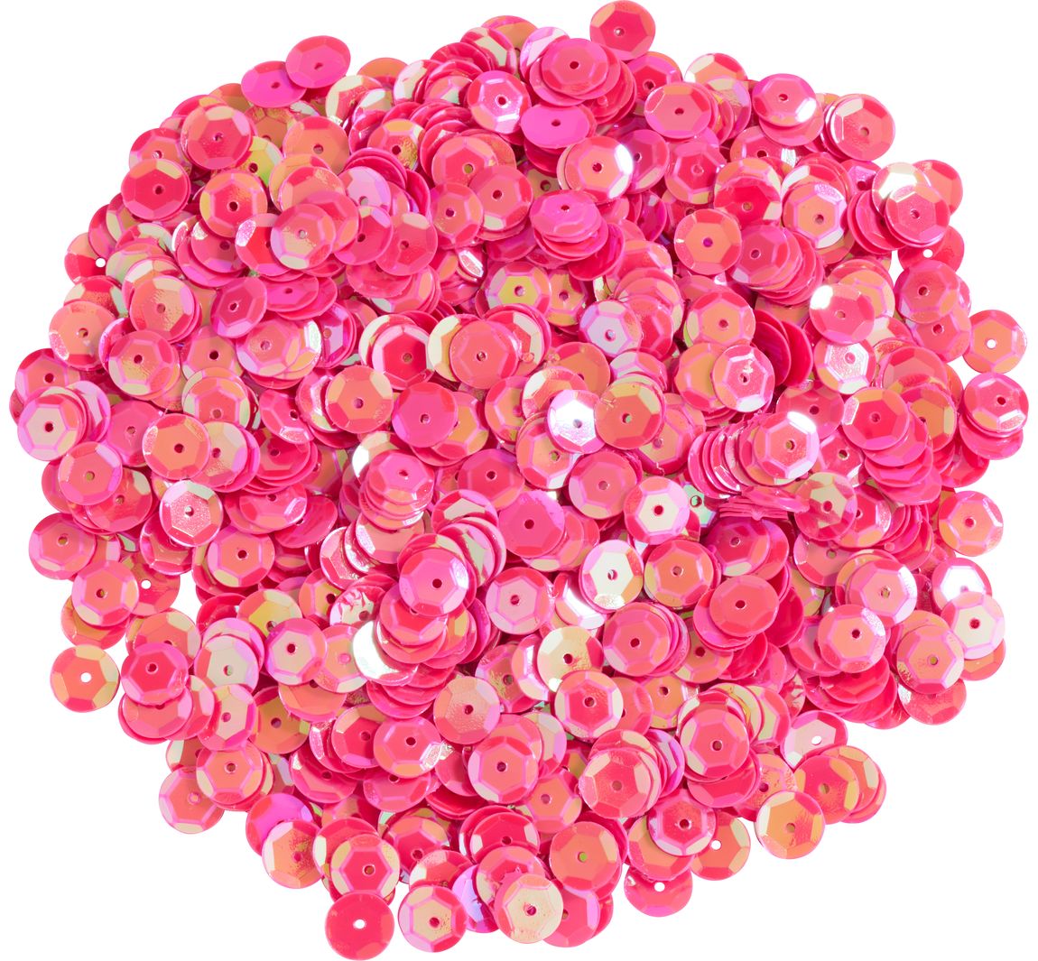 Pailletten gewölbt, Irisierend - Pink