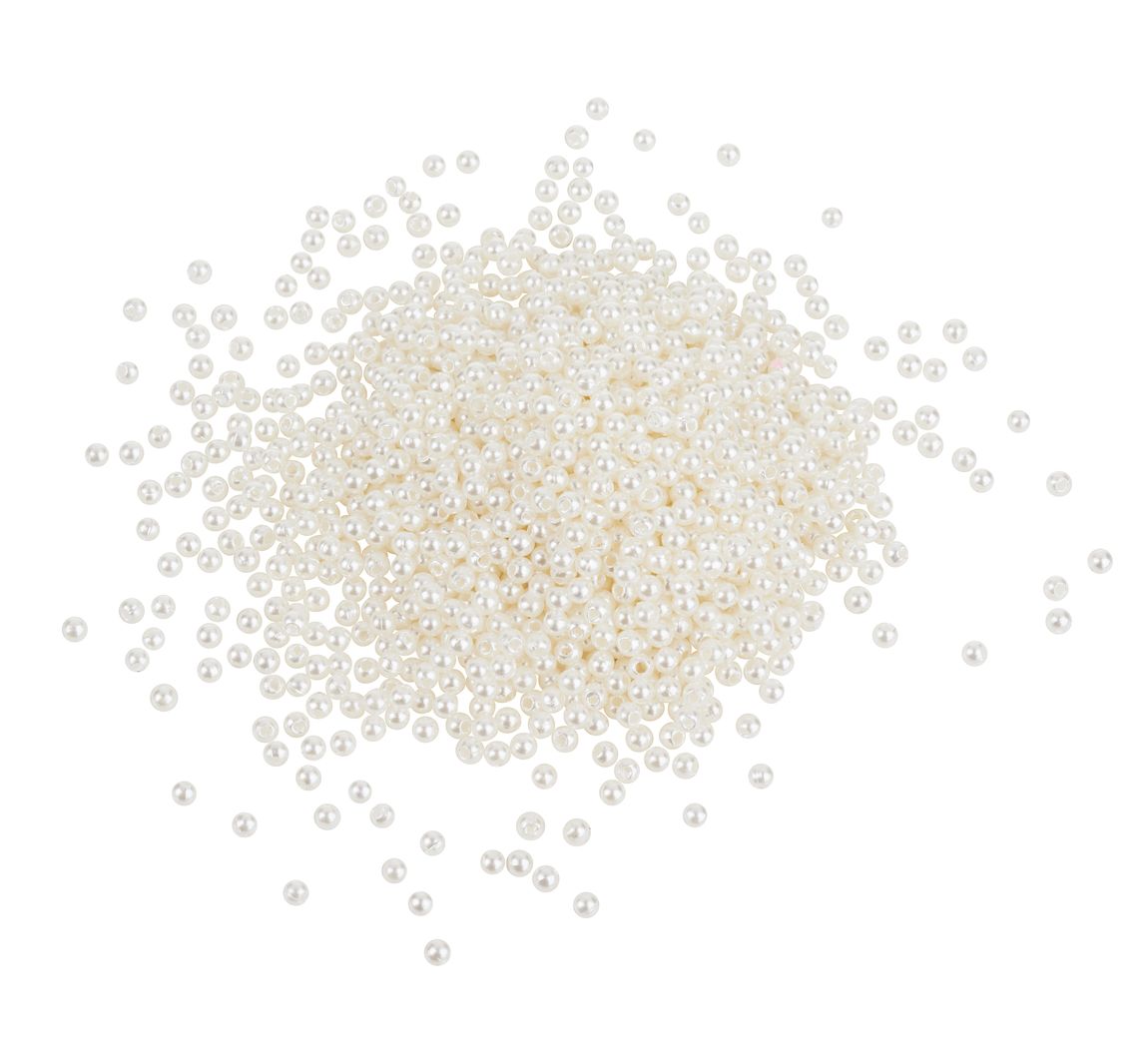 VBS Wachsperlen, Ø 3 mm, 1.250 Stück - Cremeweiß