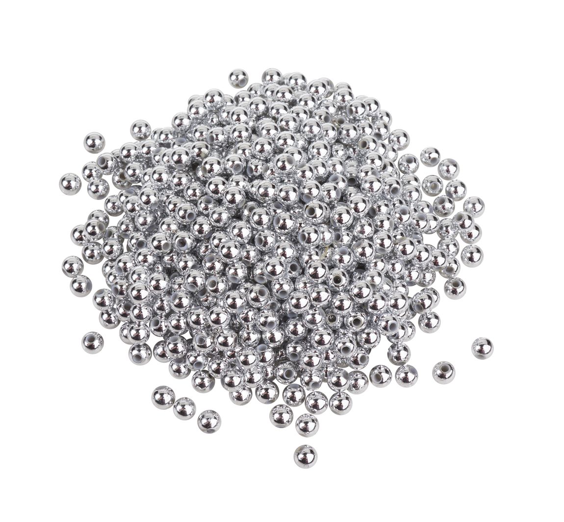 VBS Wachsperlen, Ø 6 mm, 600 Stück - Silber