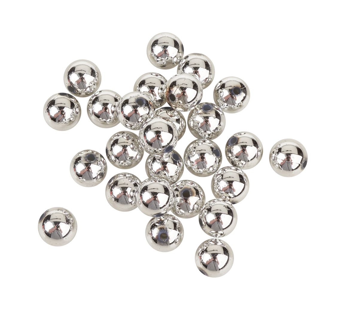VBS Wachsperlen, Ø 10 mm, 26 Stück - Silber