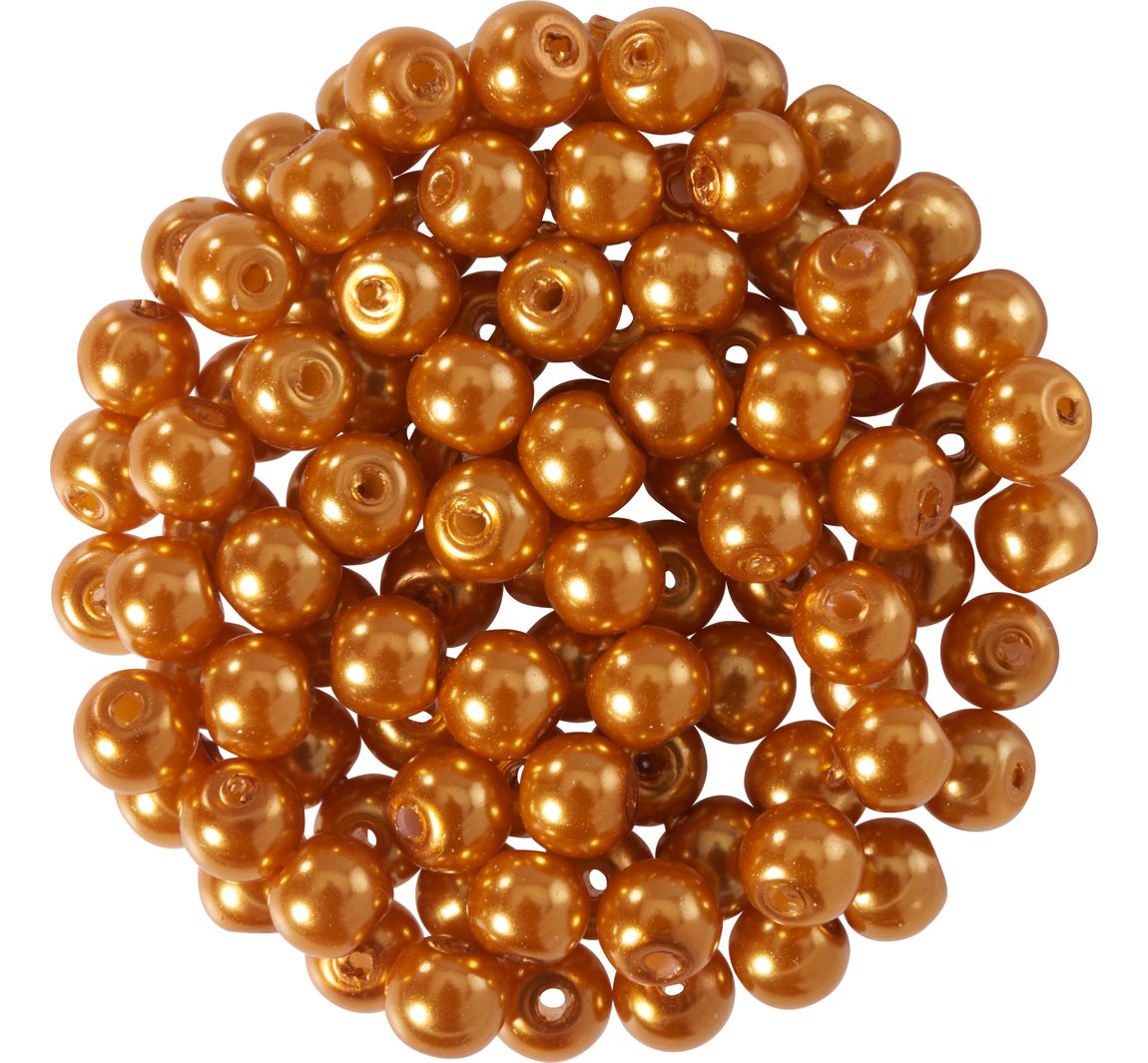 Glaswachsperlen, Ø 4 mm, 100 Stück - Hellorange