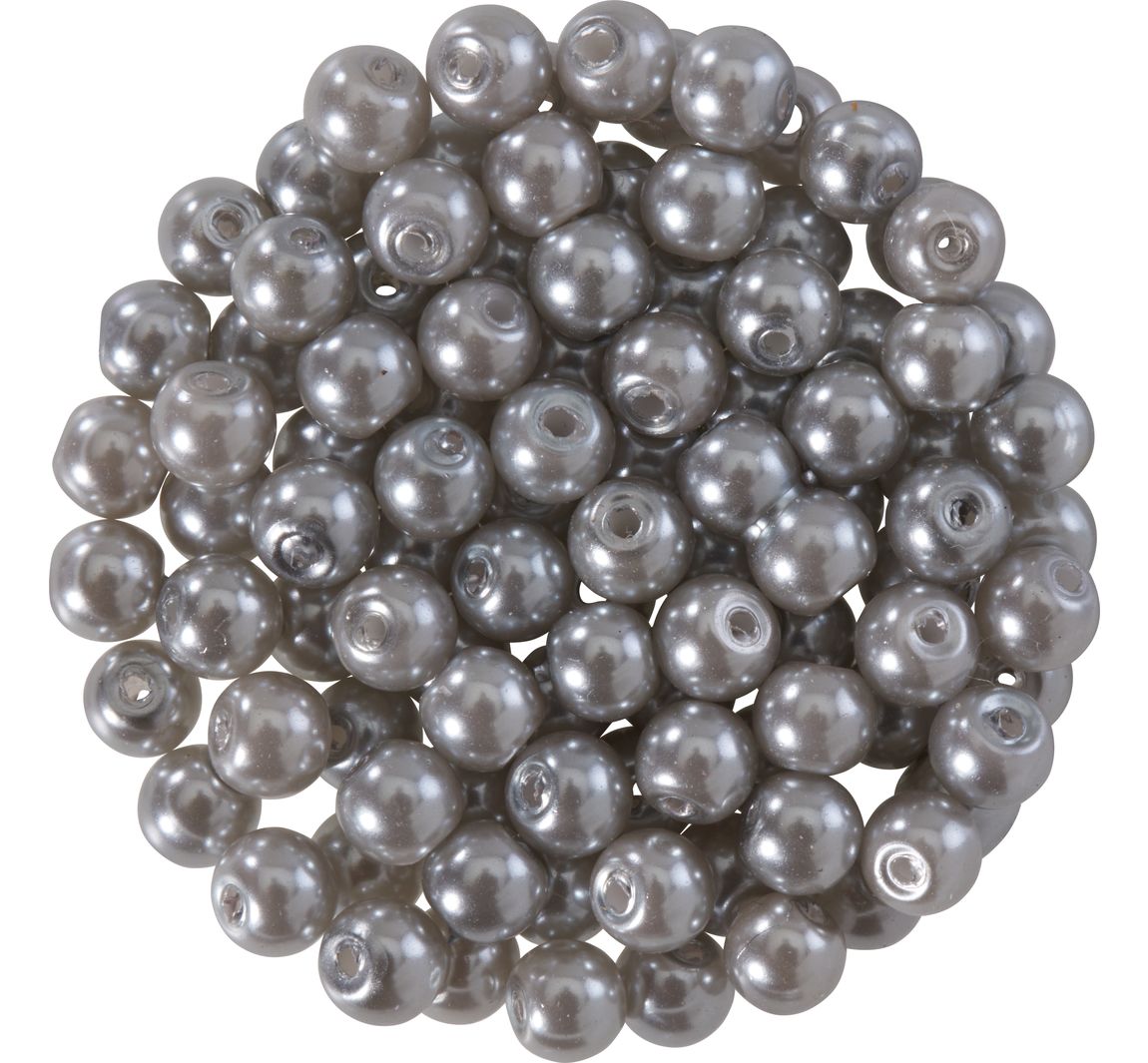 Glaswachsperlen, Ø 4 mm, 100 Stück - Dunkelgrau