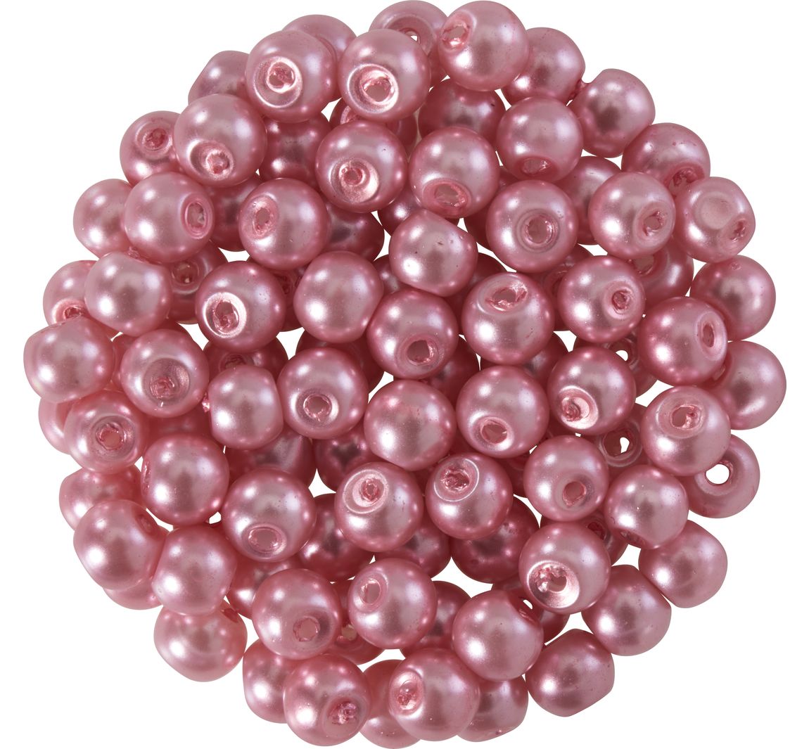 Glaswachsperlen, Ø 4 mm, 100 Stück - Rosa