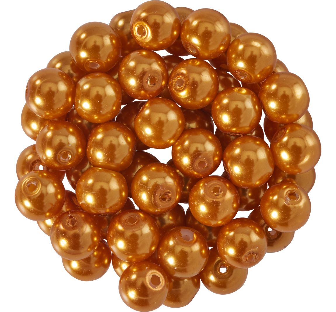 Glaswachsperlen, Ø 6 mm, 55 Stück - Hellorange