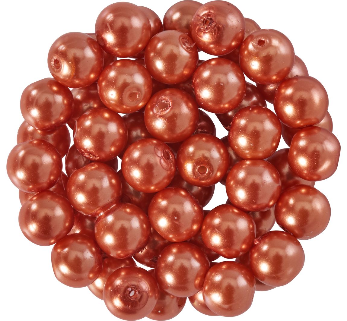 Glaswachsperlen, Ø 6 mm, 55 Stück - Dunkelorange