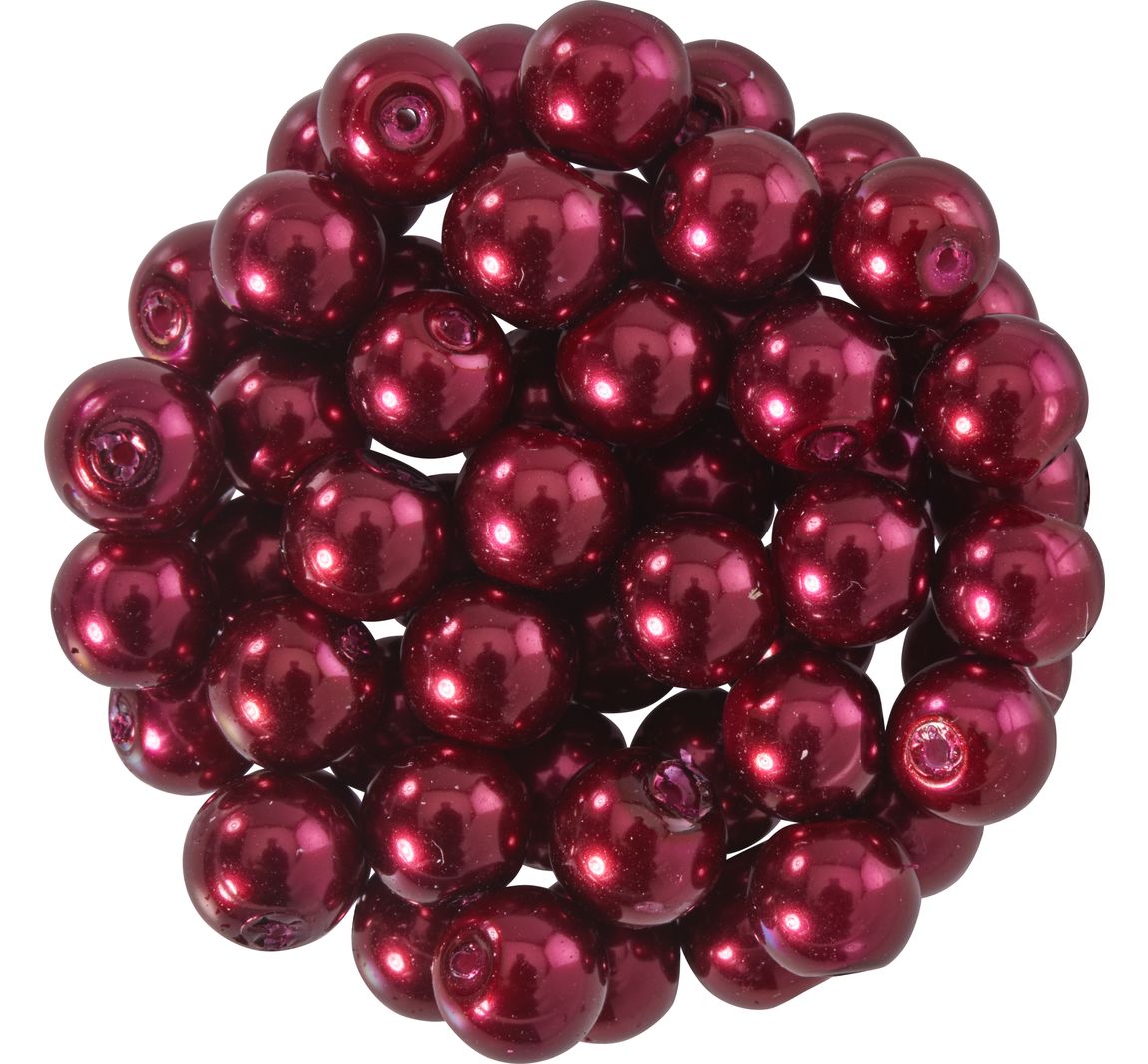 Glaswachsperlen, Ø 6 mm, 55 Stück - Dunkelrot
