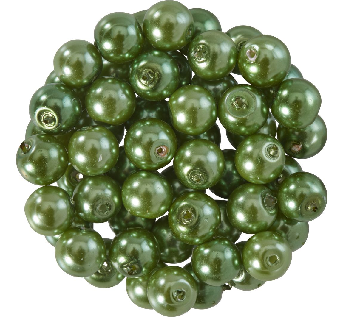 Glaswachsperlen, Ø 6 mm, 55 Stück - Dunkelgrün