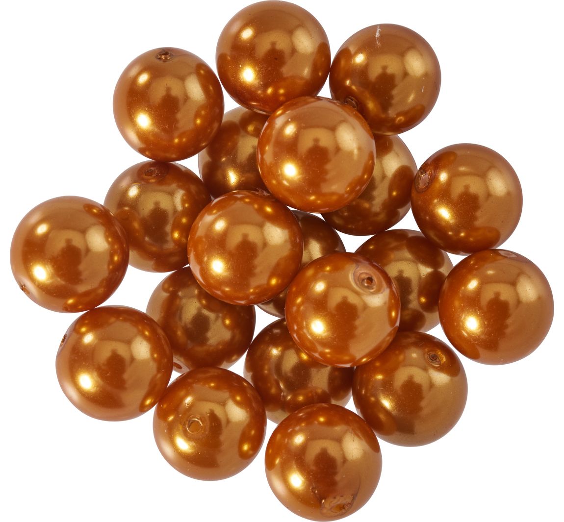 Glaswachsperlen, Ø 10 mm, 20 Stück - Hellorange