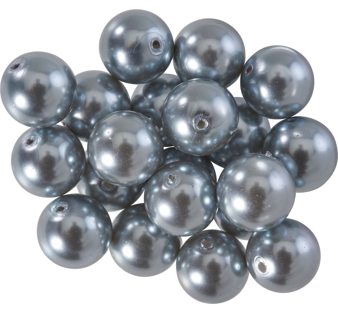 Glaswachsperlen, Ø 10 mm, 20 Stück - Dunkelgrau
