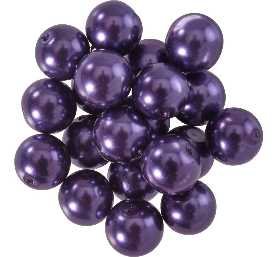 Glaswachsperlen, Ø 10 mm, 20 Stück - Lila