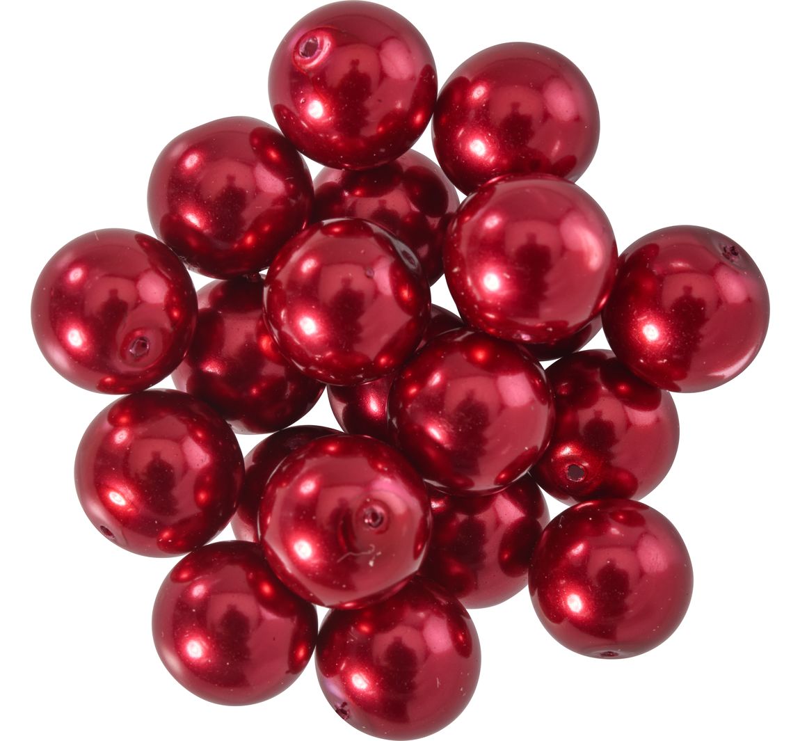 Glaswachsperlen, Ø 10 mm, 20 Stück - Hellrot