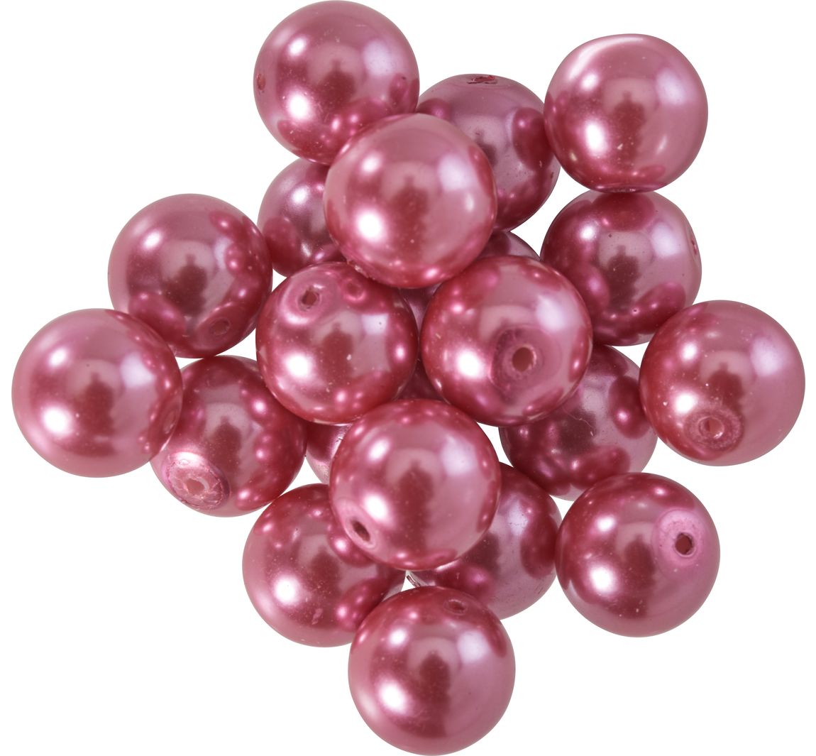 Glaswachsperlen, Ø 10 mm, 20 Stück - Rosa