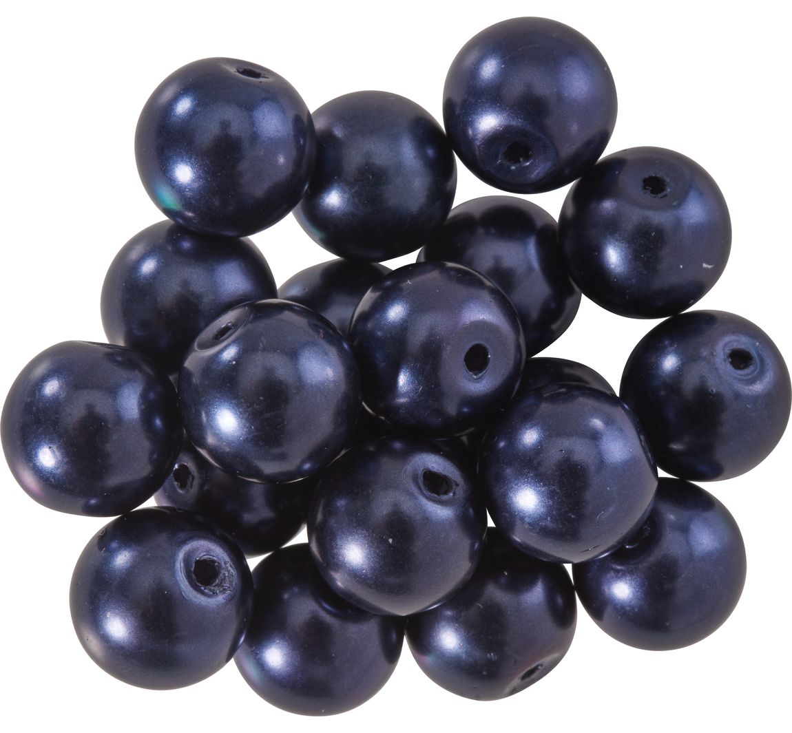 Glaswachsperlen, Ø 10 mm, 20 Stück - Dunkelblau