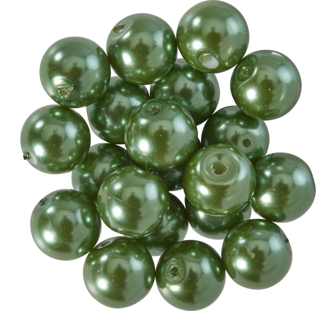 Glaswachsperlen, Ø 10 mm, 20 Stück - Dunkelgrün