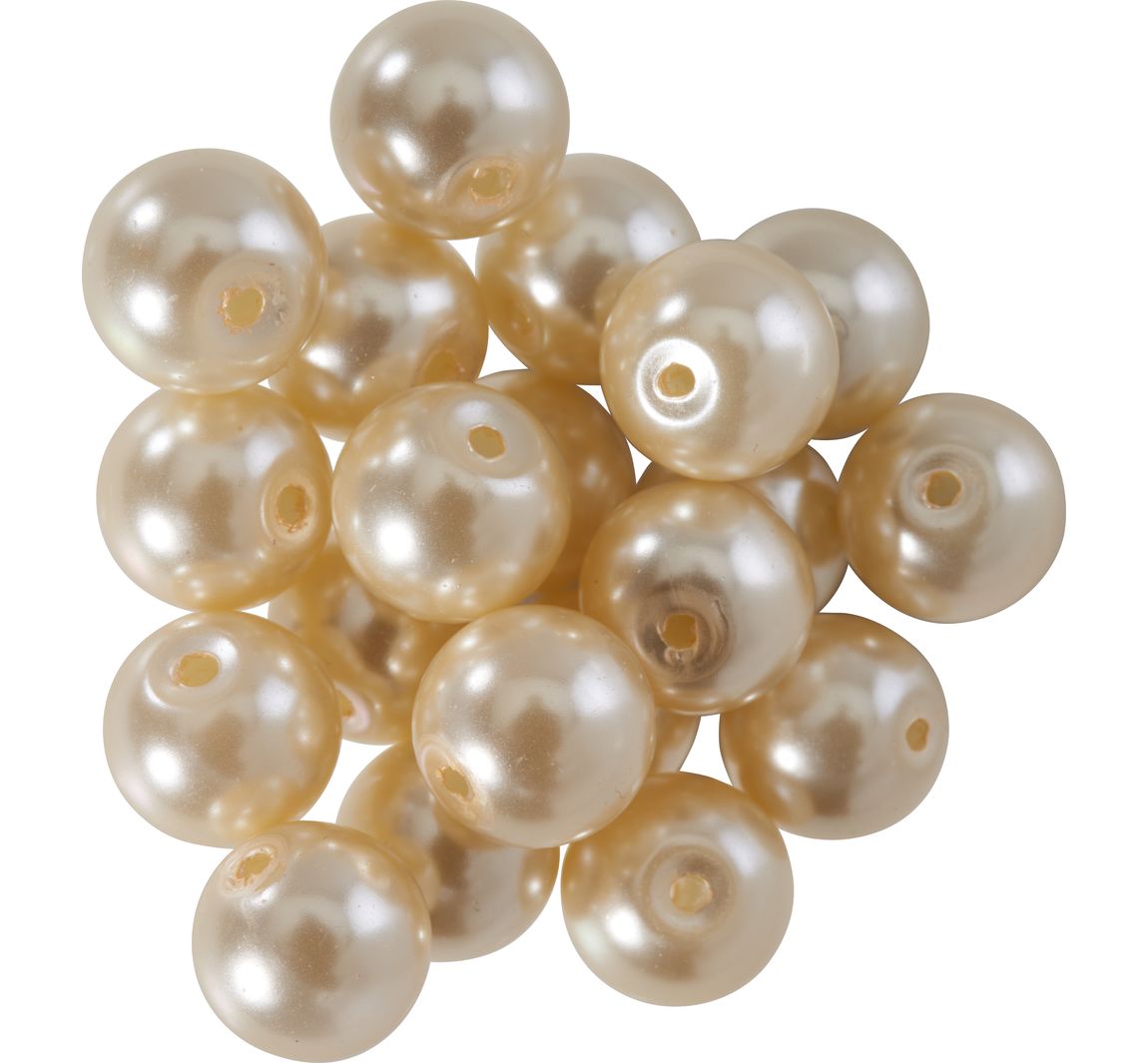 Glaswachsperlen, Ø 10 mm, 20 Stück - Perlweiß