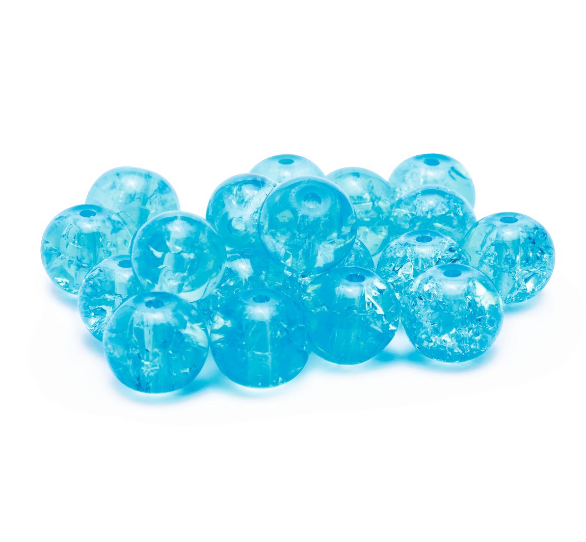 Glitzerperlen, Ø 8 mm, 20 Stück - Türkis