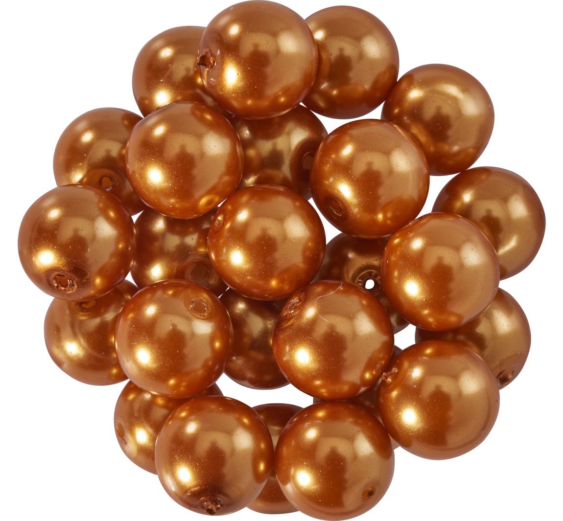 Glaswachsperlen, Ø 8mm, 25Stk., goldgelb (hellorange) - Hellorange