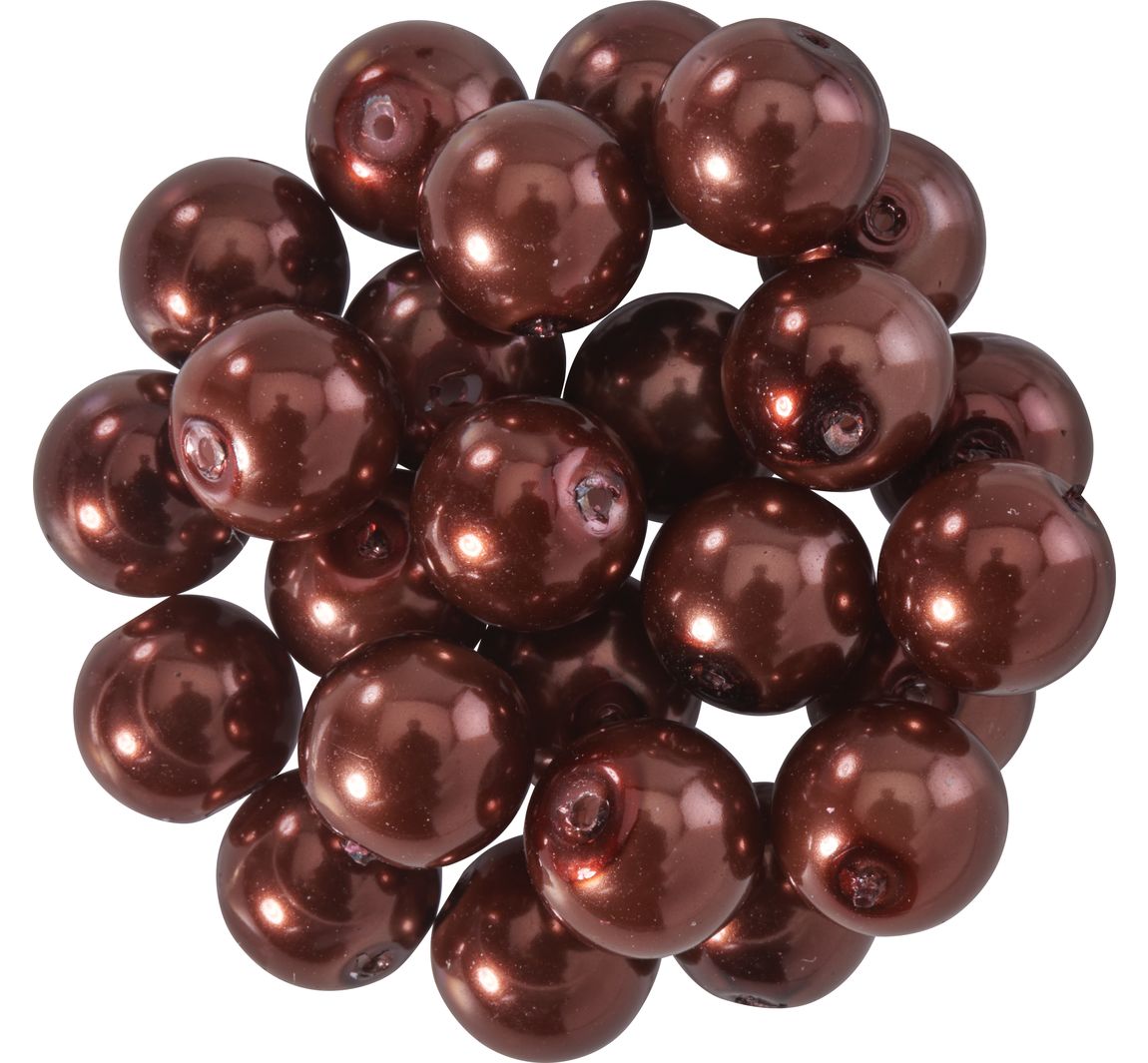 Glaswachsperlen, Ø 8mm, 25Stk., goldgelb (hellorange) - Schokobraun
