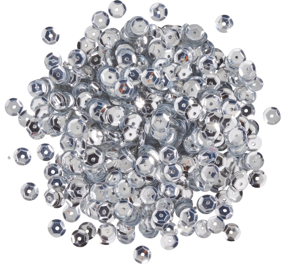 Pailletten gewölbt, Metallic - Silber-Metallic