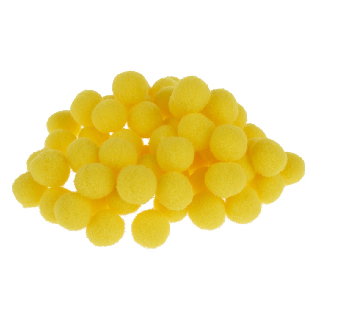 VBS Pompons, 15 mm, 60 Stück - Gelb