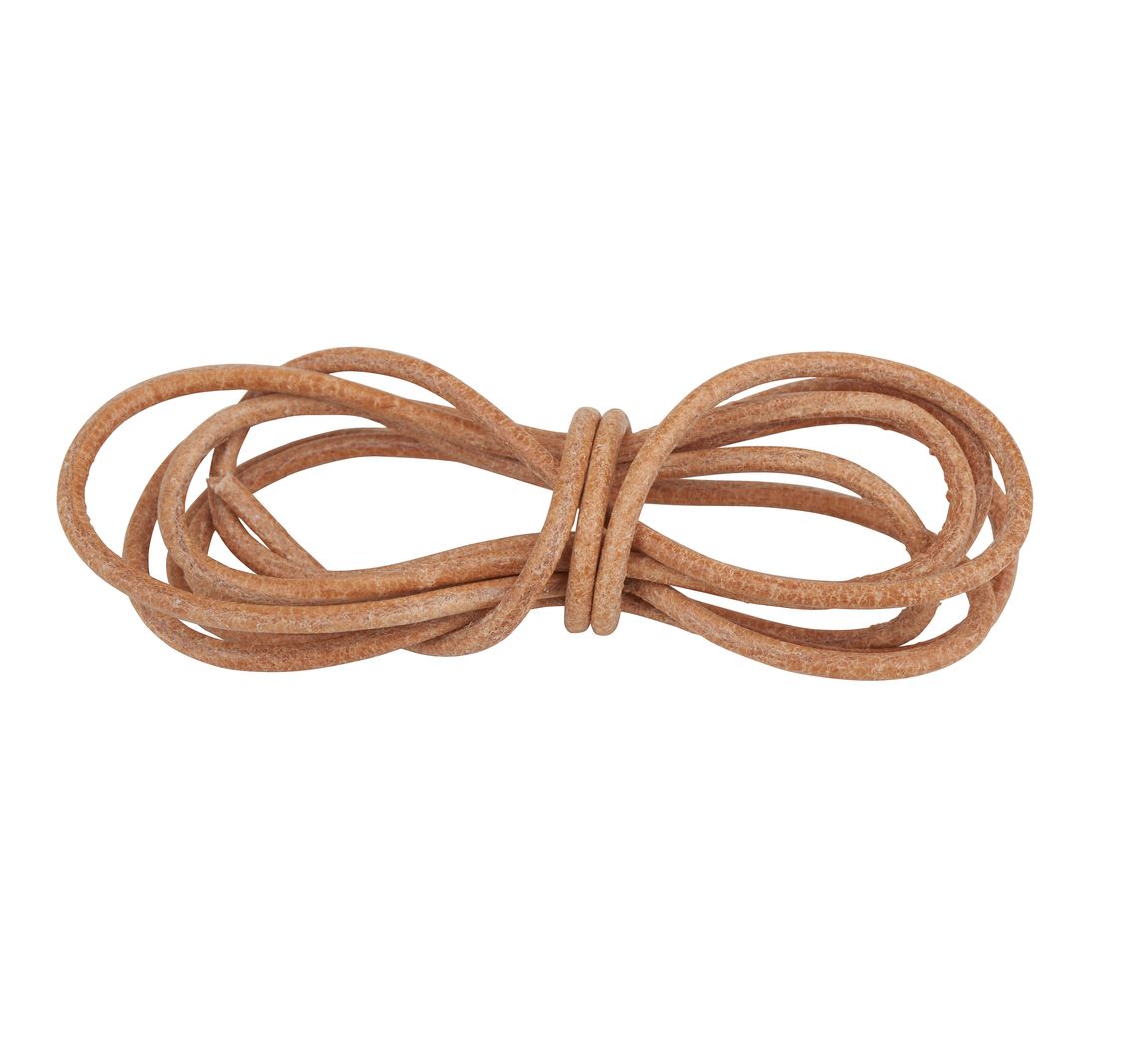 Lederband rund, Ø 2 mm - Natur