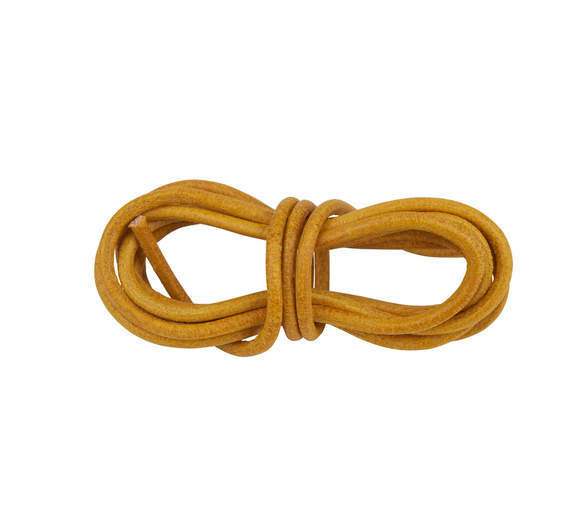 Lederband rund, Ø 2 mm - Gelb