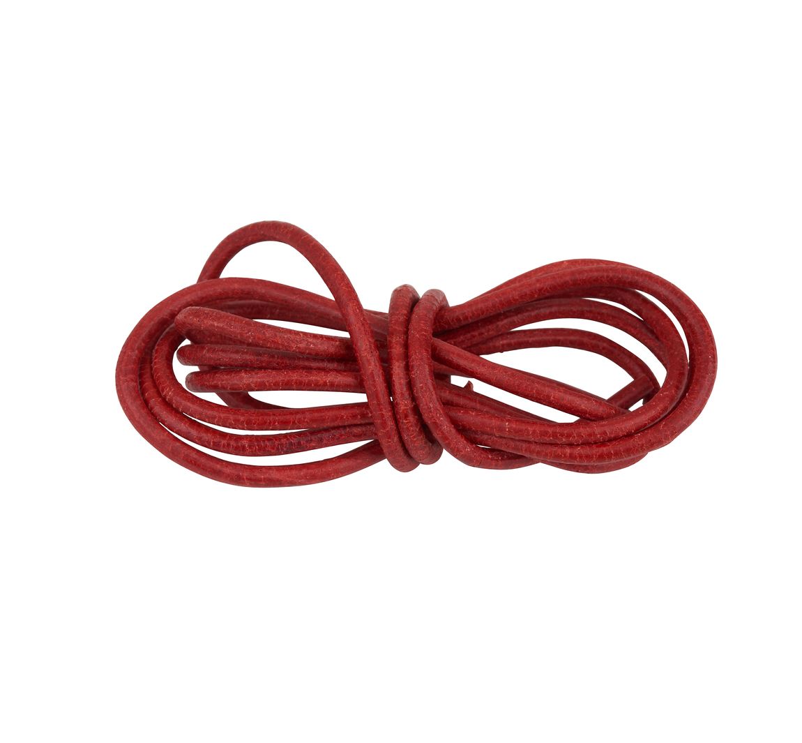 Lederband rund, Ø 2 mm - Rot