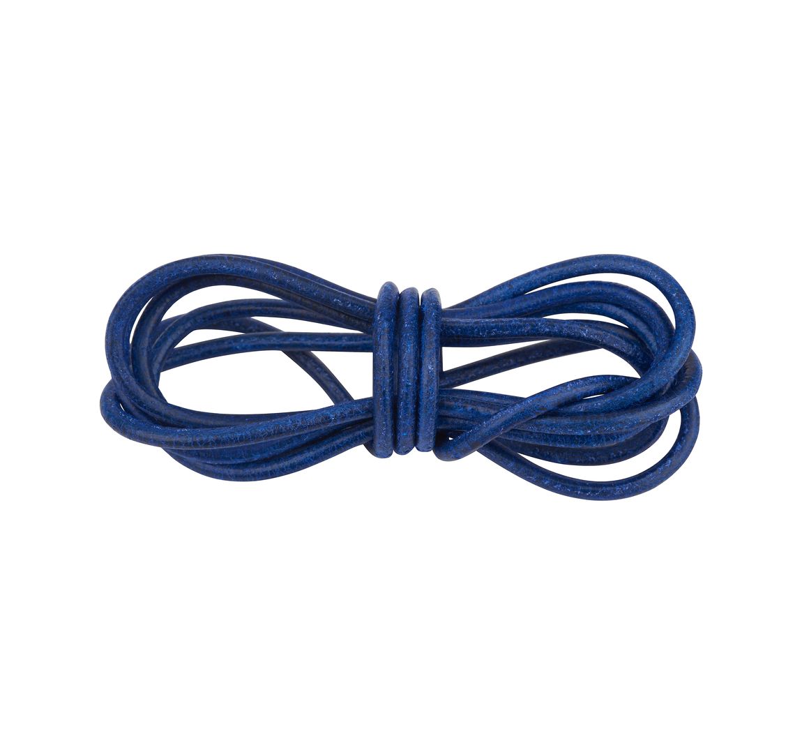 Lederband rund, Ø 2 mm - Blau
