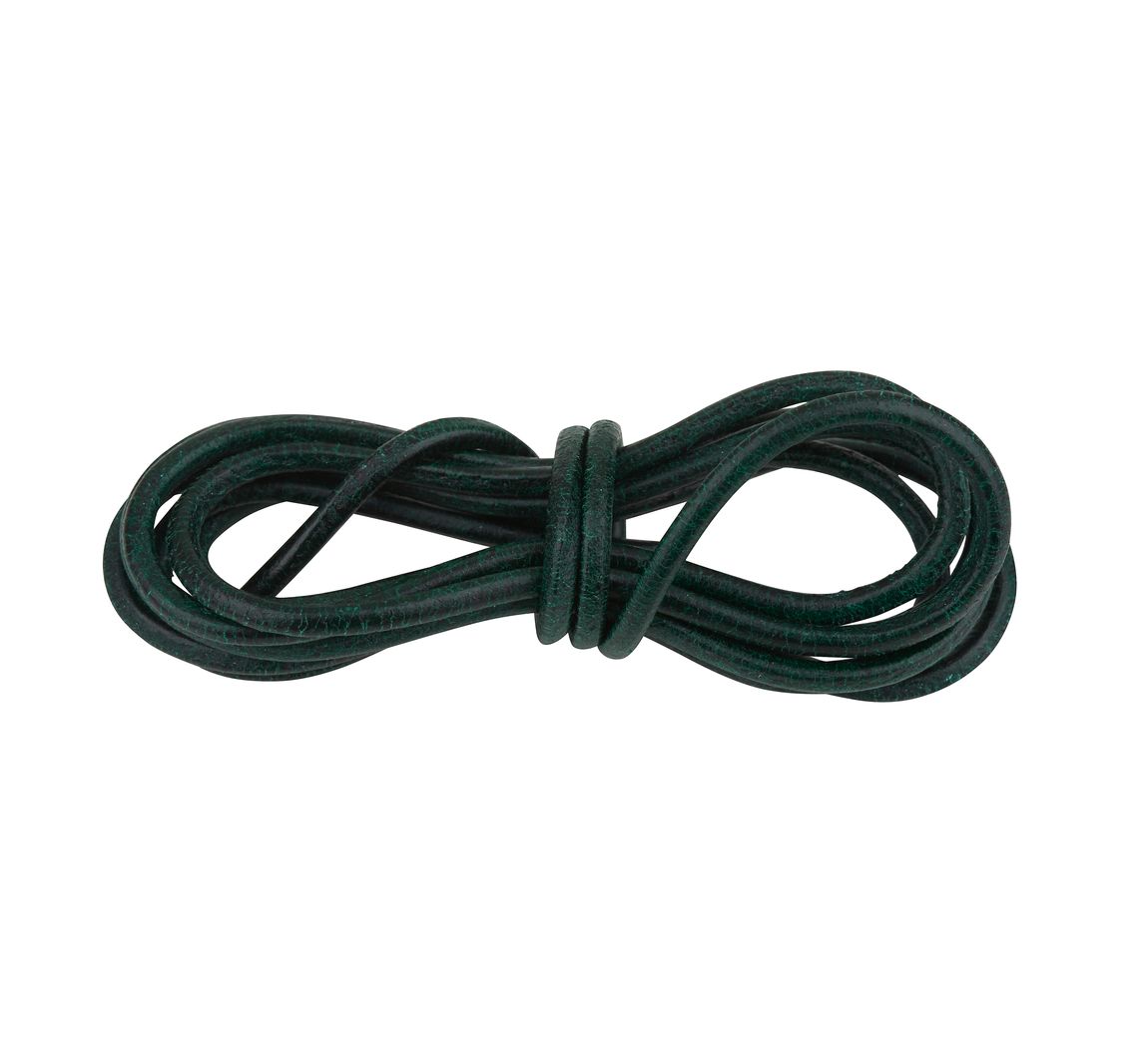 Lederband rund, Ø 2 mm - Grün