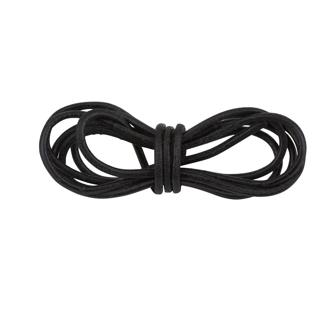 Lederband rund, Ø 2 mm - Schwarz