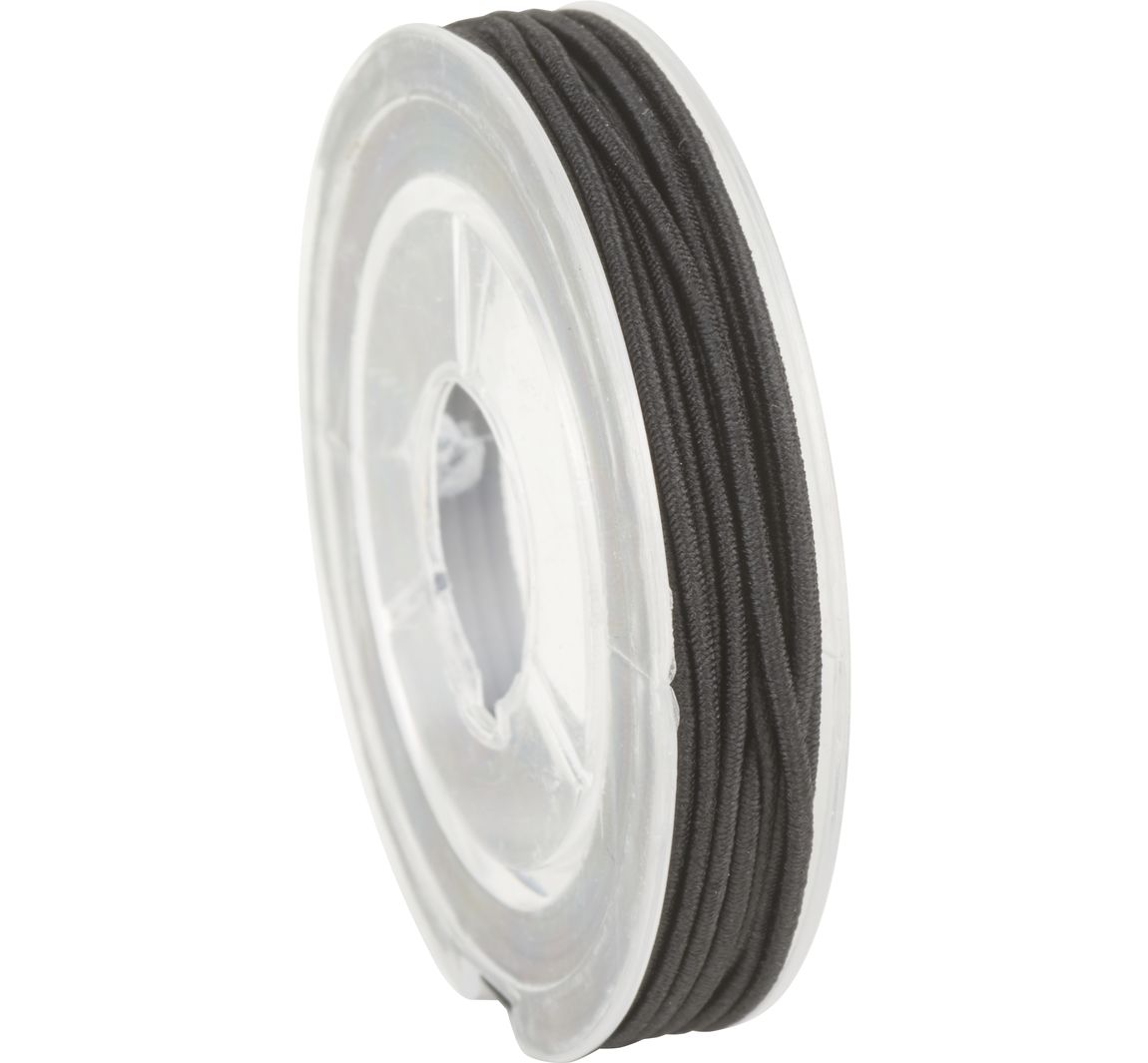 Gummikordel, 1 mm - Schwarz