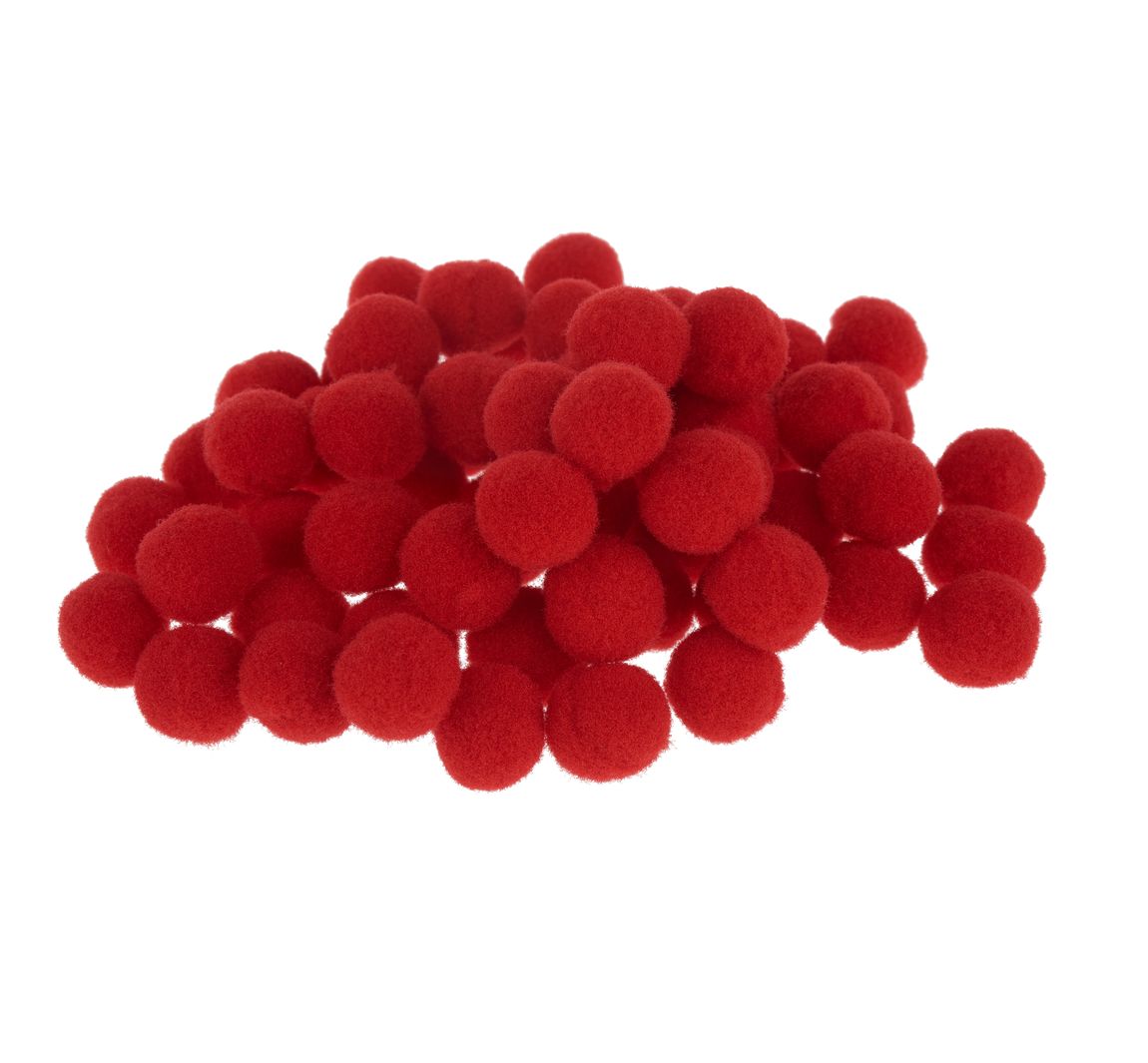 VBS Pompons, 15 mm, 60 Stück - Rot