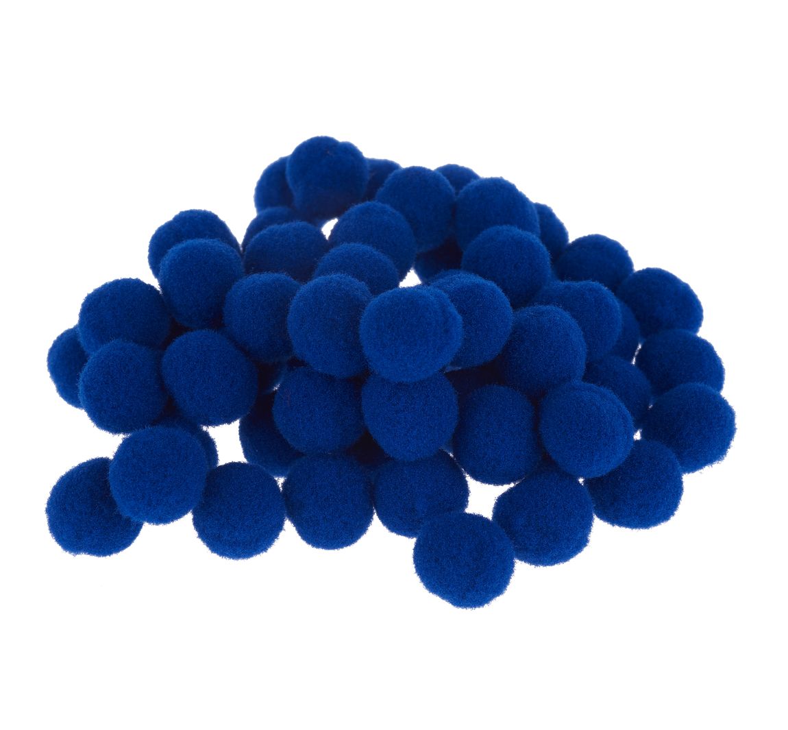 VBS Pompons, 15 mm, 60 Stück - Blau