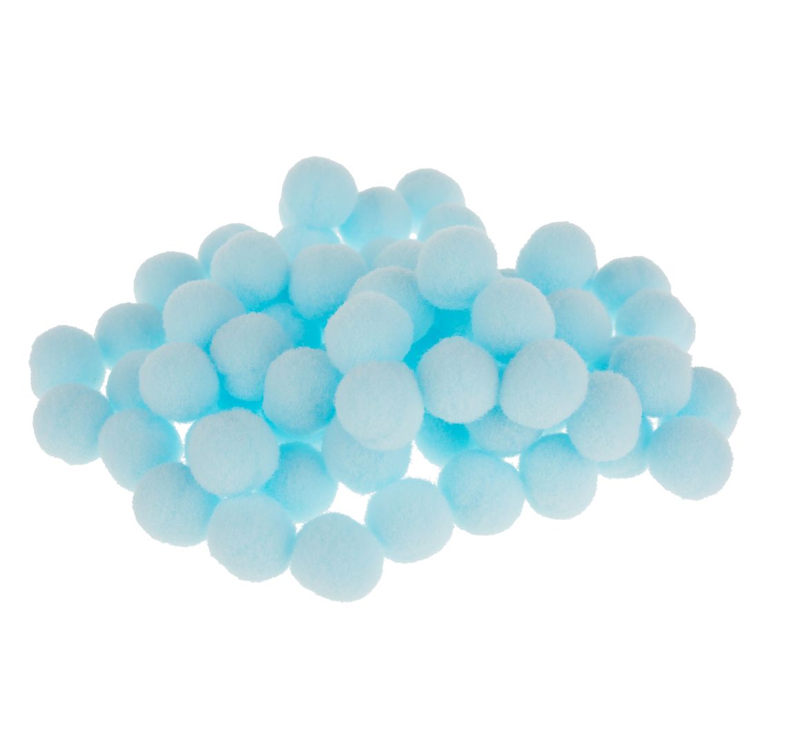 VBS Pompons, 15 mm, 60 Stück - Hellblau