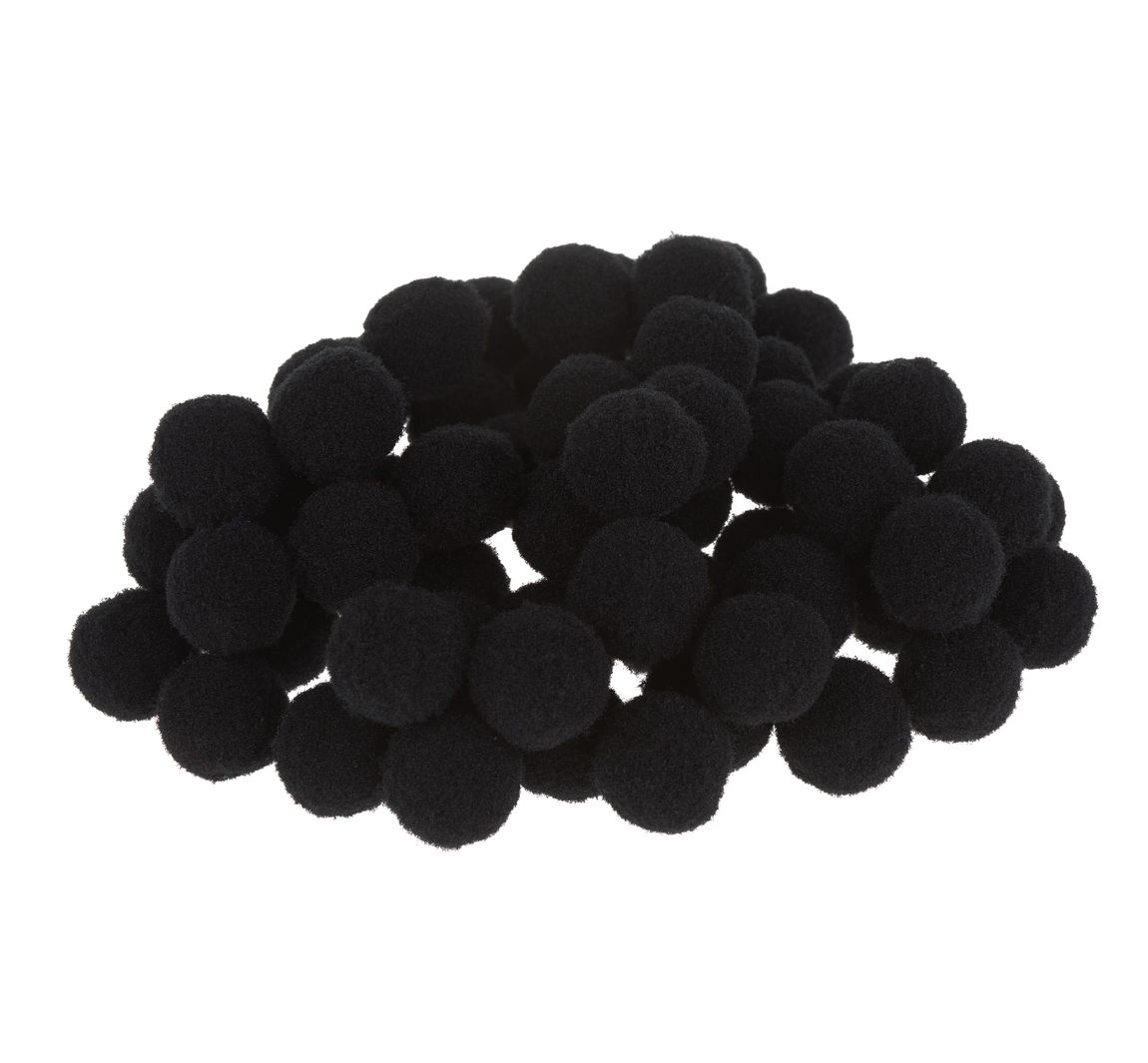 VBS Pompons, 15 mm, 60 Stück - Schwarz